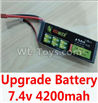 Wltoys 10428-B2 Upgrade 7.4v 4200mah battery with T-shape plug